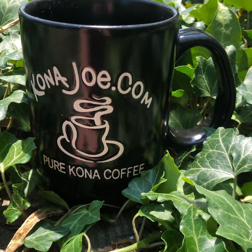 Pure Kona Coffee Black Ceramic Mug